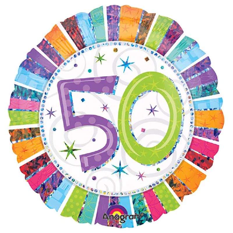 Classic style 18 inch RADIANT BIRTHDAY 50