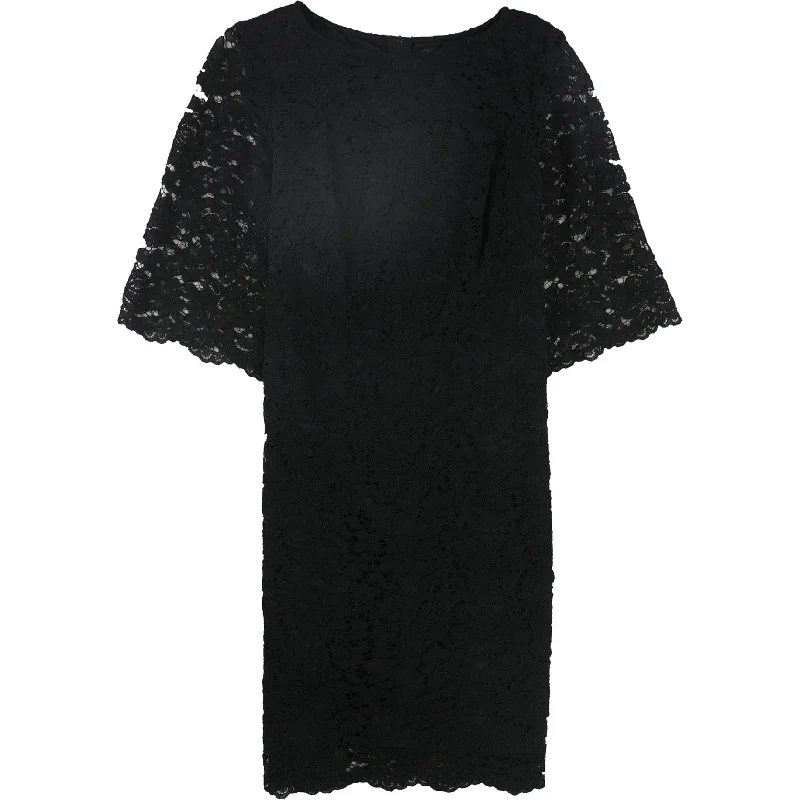 Youthful Ralph Lauren Womens Jillias Lace Sheath Dress, Black, 10
