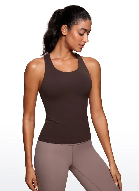 New Autumn And Winter Styles Butterluxe Waist Length Built-in Bra Tank Racerback