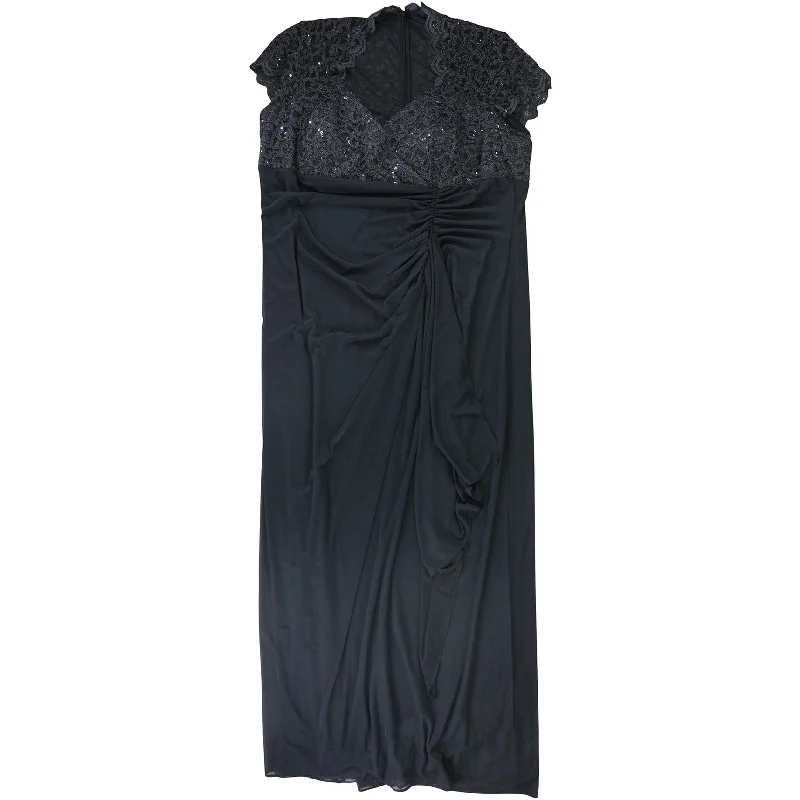 Urban Style B&A Womens Sequined Gown Dress, Green, 22W