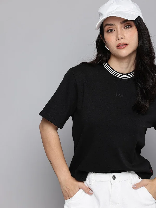 Warm And Comfortable Women's Typographic Print Relaxed Fit T-shirt