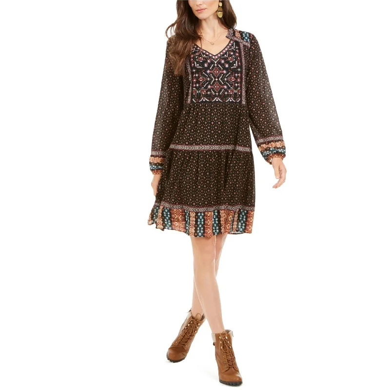 Free and comfortable Style & Co. Womens Mesh Peasant Dress, Multicoloured, X-Large