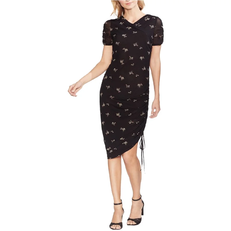 Fashion Innovation Vince Camuto Womens Floral Asymmetrical Midi Dress