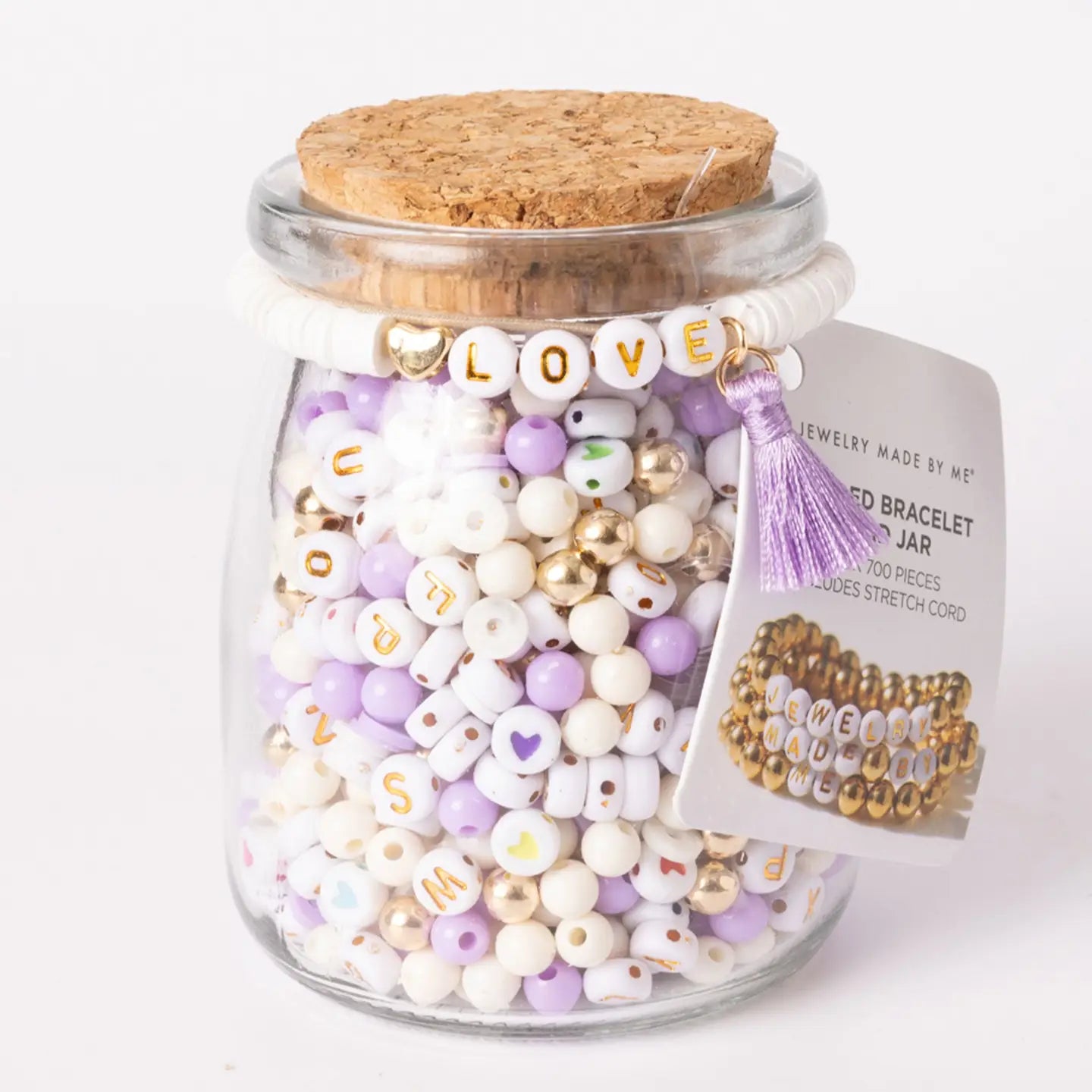 Lace Design Lavender LOVE Bead Jar