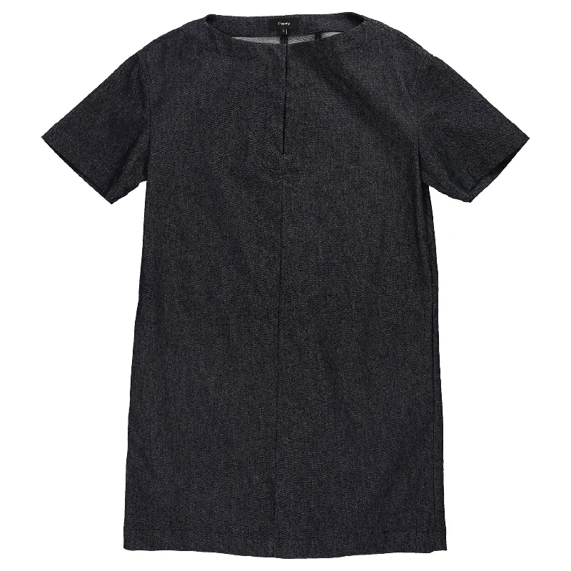 Comfortable And Versatile Theory Womens Demin Shift Dress, Blue, 4