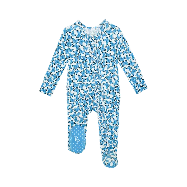 French Style Posh Peanut Ruffled Zippered Footie | Nayeli