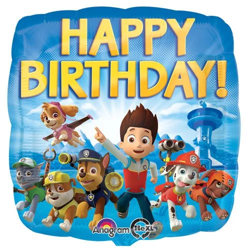 Retro Style 18 inch PAW PATROL HAPPY BIRTHDAY