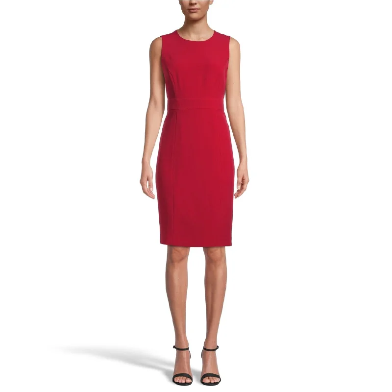 Bright Colors Kasper Womens Solid Sheath Dress, Red, 16