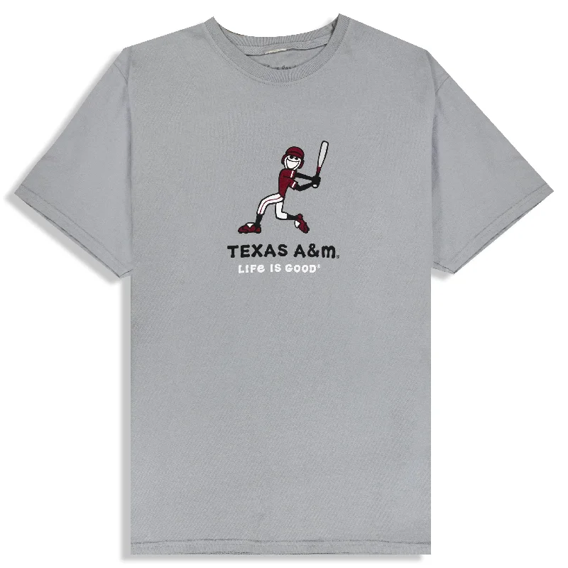 Trendy Casuals Texas A&M Life Is Good Jake Baseball Gray T-Shirt