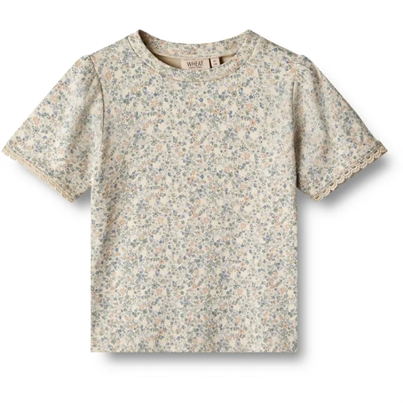 Comfy Pants Wheat Sandshell Mini Flowers T-shirt Iris