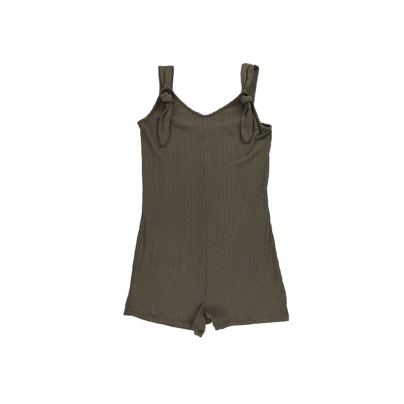 Energetic n:philanthropy Womens Knot Overalls Romper Jumpsuit, Brown, Small