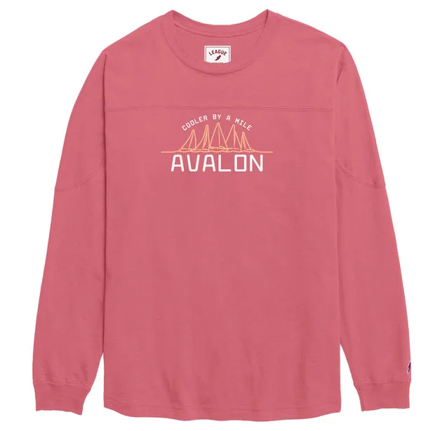 Classic style Women's Avalon Throwback Long Sleeve Tee - Nantucket Red
