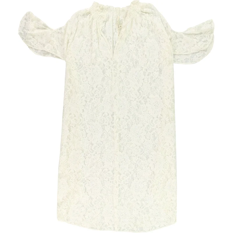 Relaxed Dresses Rachel Roy Womens Cold shoulder Shirt Dress, White, X-Large