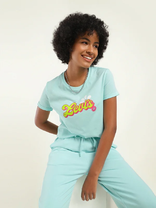 British casual Women's Brand Logo Crew Neck T-Shirt