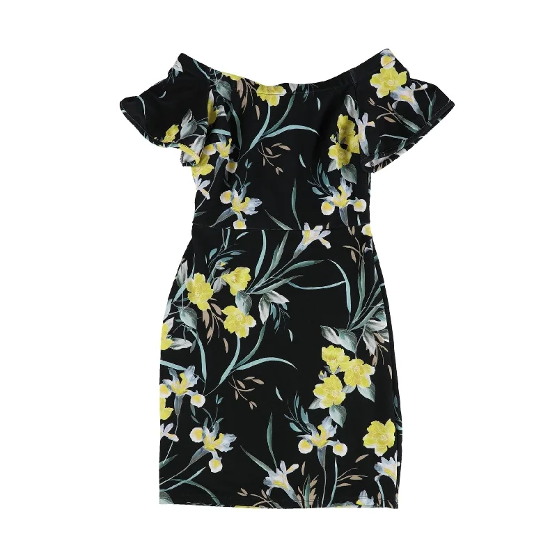 Simple Comfort Bar Iii Womens Floral Off-Shoulder Dress