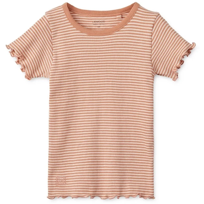Design Must-have Liewood Y/D Stripe Tuscany Rose/Sandy Nieve Stripe Rib T-shirt