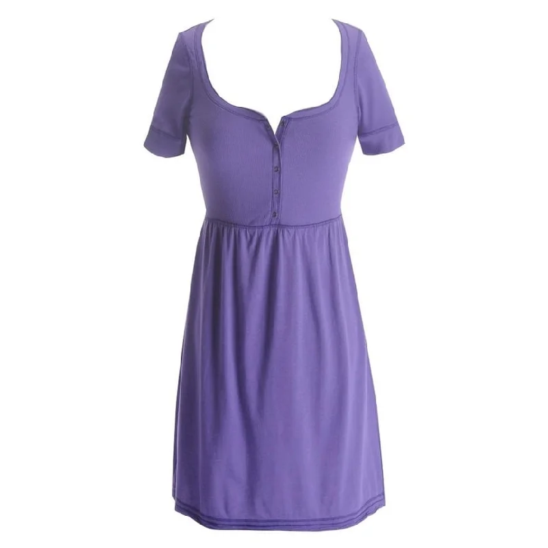 Relaxed Chic Aeropostale Womens Ribbed 3/4 Sleeve Sundress, Purple, Medium