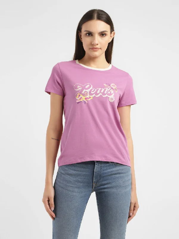 Black And White Style Women's Graphic Crew Neck T-Shirt