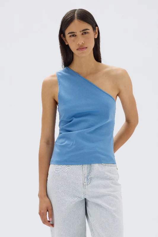 Trendy And Casual Orchid Jersey One Shoulder Top
