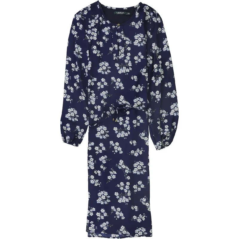 Party Wear Ralph Lauren Womens Zakery Sheath Tunic Dress, Blue, 10