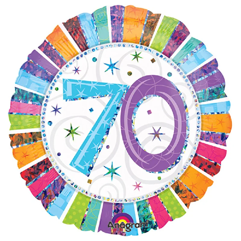 Round neck design 18 inch RADIANT BIRTHDAY 70