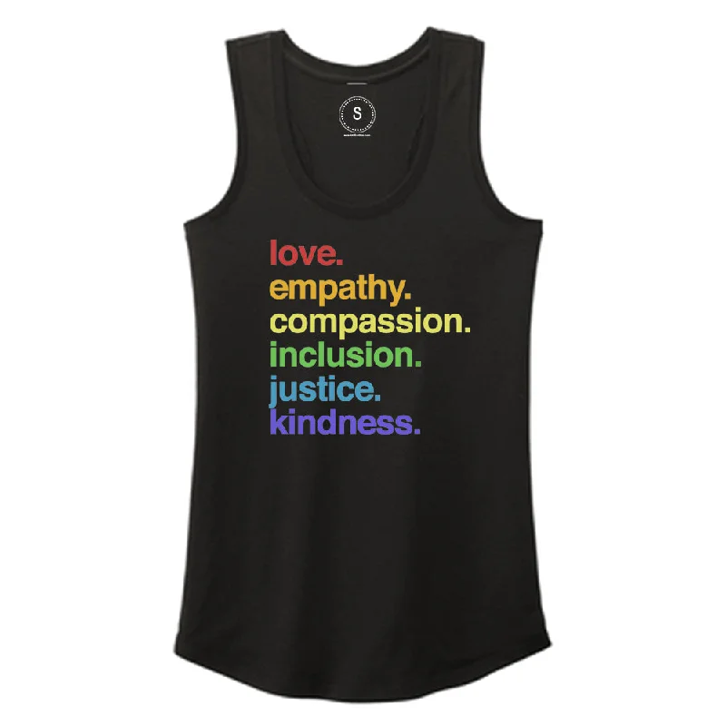 Elegant And Casual 'Kindness is' Pride Racerback