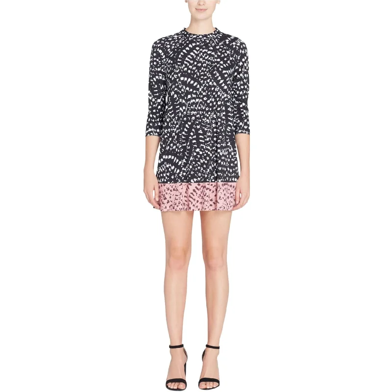 Amazing design Catherine Malandrino Womens Printed A-line Dress, Black, Medium