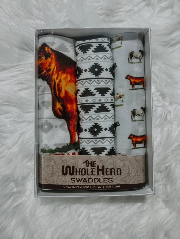 Stylish Comfort 3 Pack Swaddle Blankets - Cattle Breed