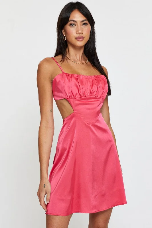 Advanced Customization Pink A Line Dress Mini