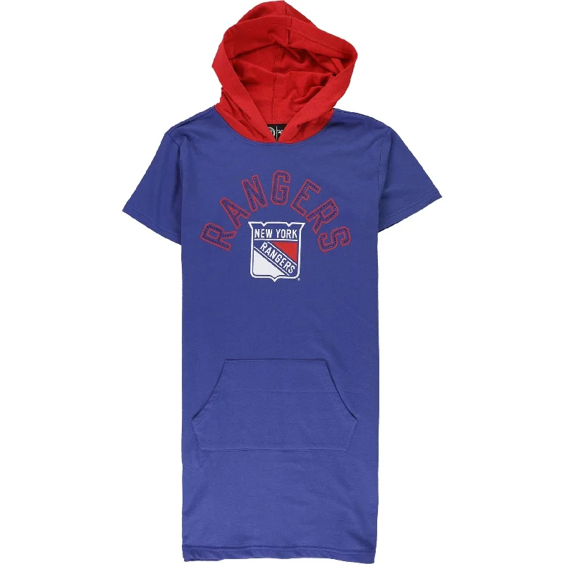 Cozy Outfit G-III Sports Womens New York Rangers Hoodie Dress, Blue, Medium