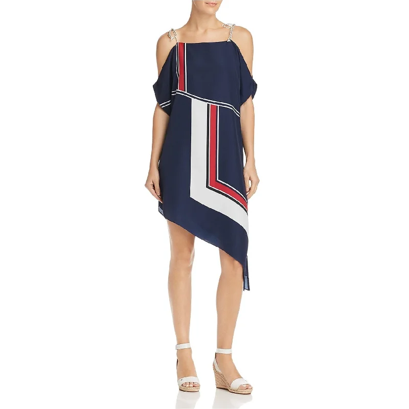 High-end Fashion Joie Womens Colorblock Asymmetrical Dress, Blue, X-Small