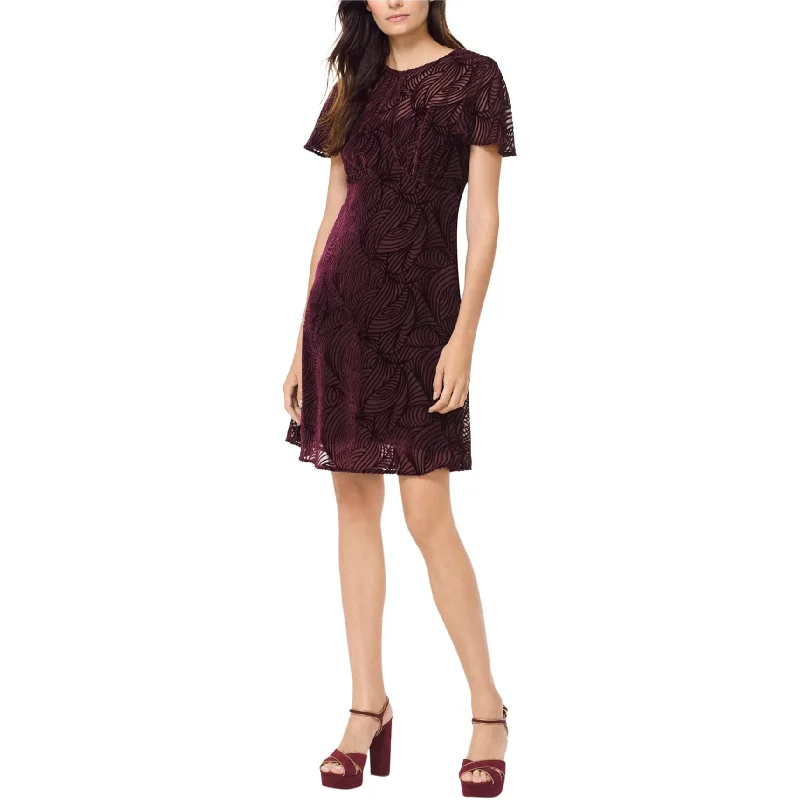 Warm And Comfortable Michael Kors Womens Velvet A-line Cocktail Dress, Purple, 12