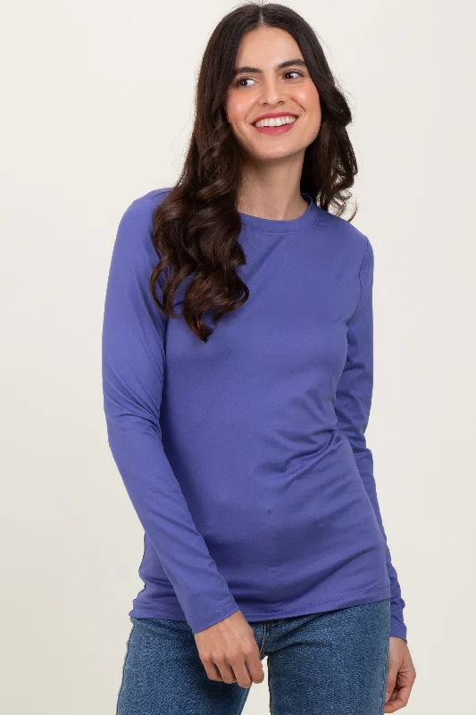 Soft Fabrics Periwinkle Basic Long Sleeve Top