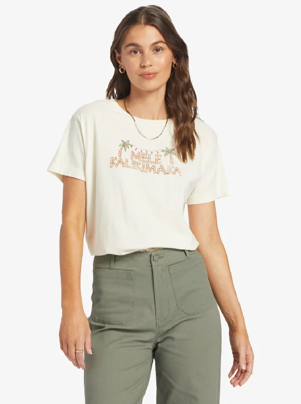 Design Must-have Mele Tiki Boyfriend T-Shirt - Egret