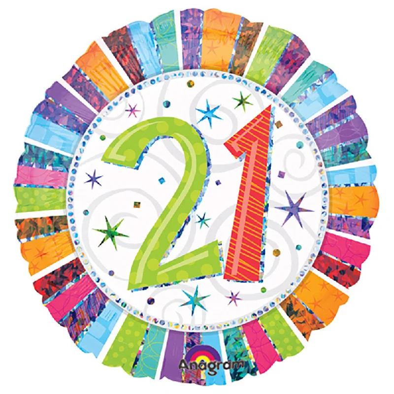 Simple research 18 inch RADIANT BIRTHDAY 21