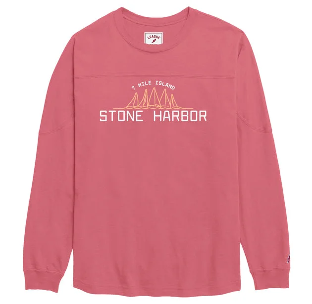 Boutique style Women's Stone Harbor Throwback Long Sleeve Tee - Nantucket Red