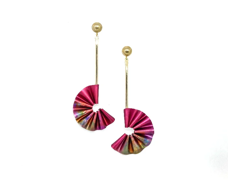 Soft Wear CABO | Earring | Mermaid's Tail Collection | Stick Half Earrings - Purple red/Marble