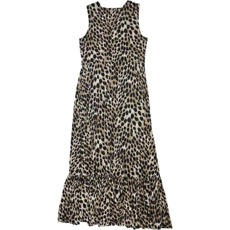 Exquisite Tailoring I-N-C Womens Leopard Print Maxi Dress, Brown, X-Small