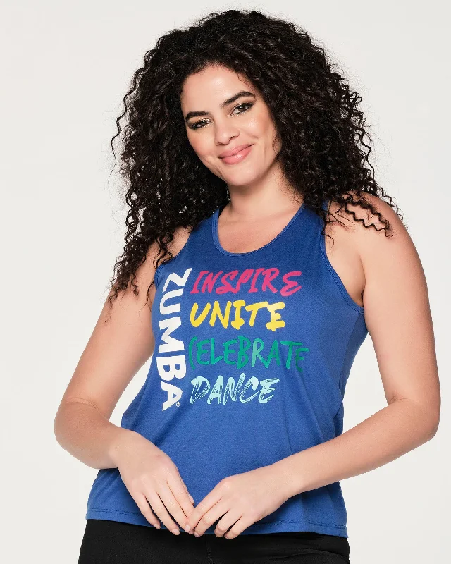 Mid-length Style Zumba Celebrate Tank