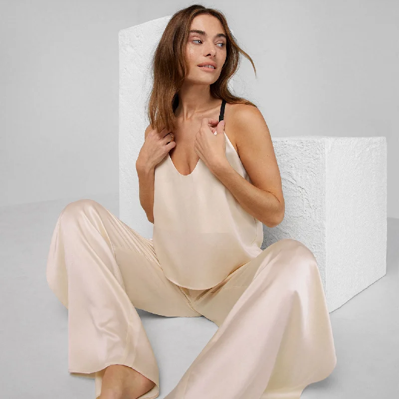 Cozy Fit Washable Silk Cami Pant Set