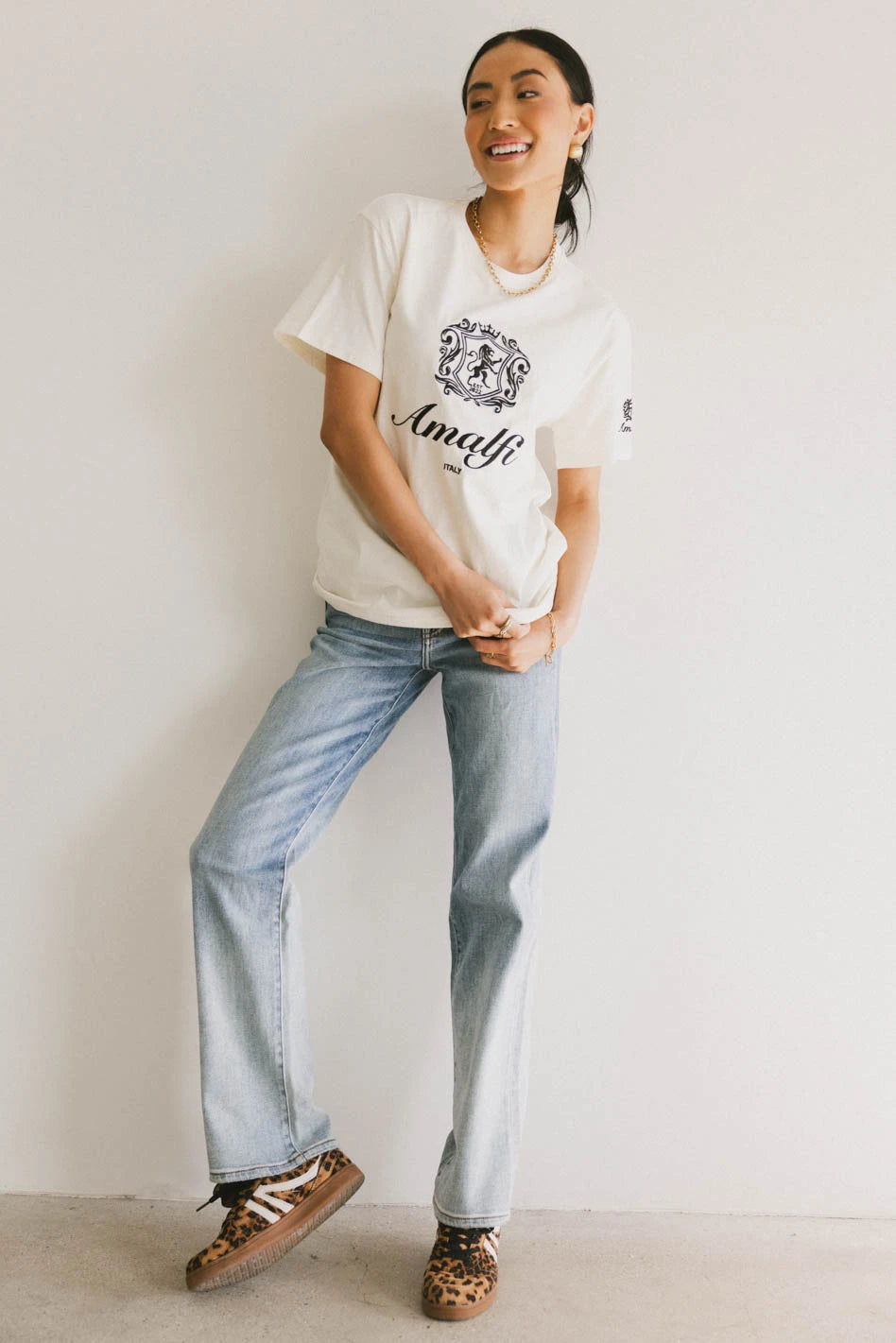 Embroidered Letters Amalfi Graphic Tee