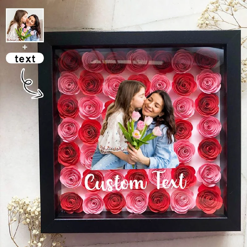 Cozy Outfit Personalized Photo&Text Customized Memory Shadow Box Frame Flower Display Case Mother's Day Birthday Gifts for Mom Wife Grandma Cozy Outfit Personalized Photo&Text Customized Memory Shadow Box Frame Flower Display Case Mother's Day Birthday Gifts for Mom Wife Grandma