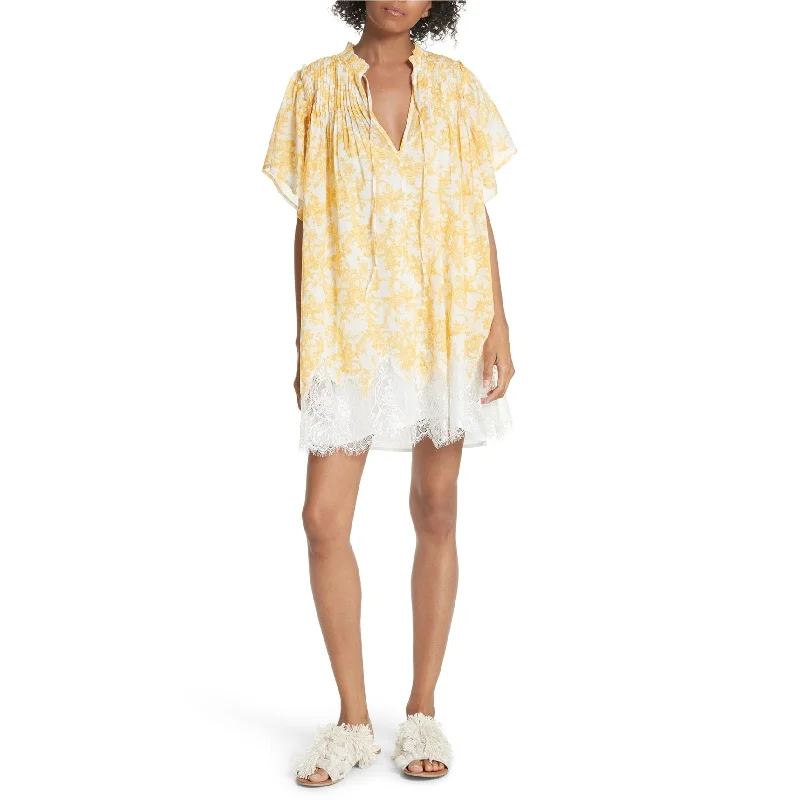 Simple research Free People Womens Marigold Mini Dress, Yellow, Small