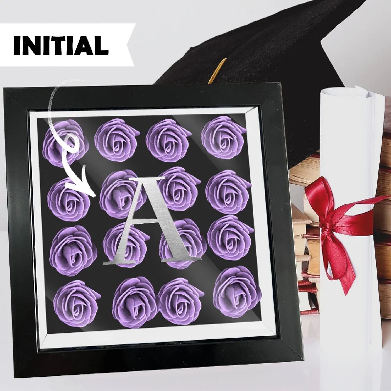 Minimal Comfort Custom Initial Graduation Cover Flower Shadow Box Display Personalized Graduation Gift Decorations Minimal Comfort Custom Initial Graduation Cover Flower Shadow Box Display Personalized Graduation Gift Decorations