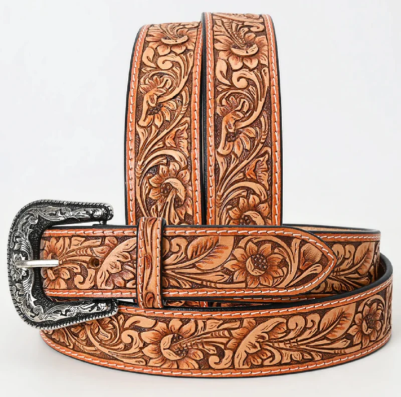 Smart Comfort Brown Tooled Leather Belt