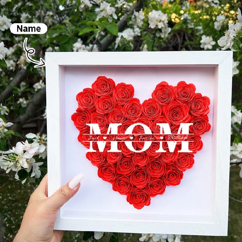 Chic Outfits Personalized Name Customized Memory Shadow Box Frame Flower Display Case Mother's Day Birthday Gifts for Mom Wife Grandma Chic Outfits Personalized Name Customized Memory Shadow Box Frame Flower Display Case Mother's Day Birthday Gifts for Mom Wife Grandma