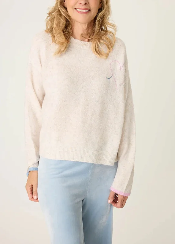 Classic Style Spread Love Sweater - Oatmeal