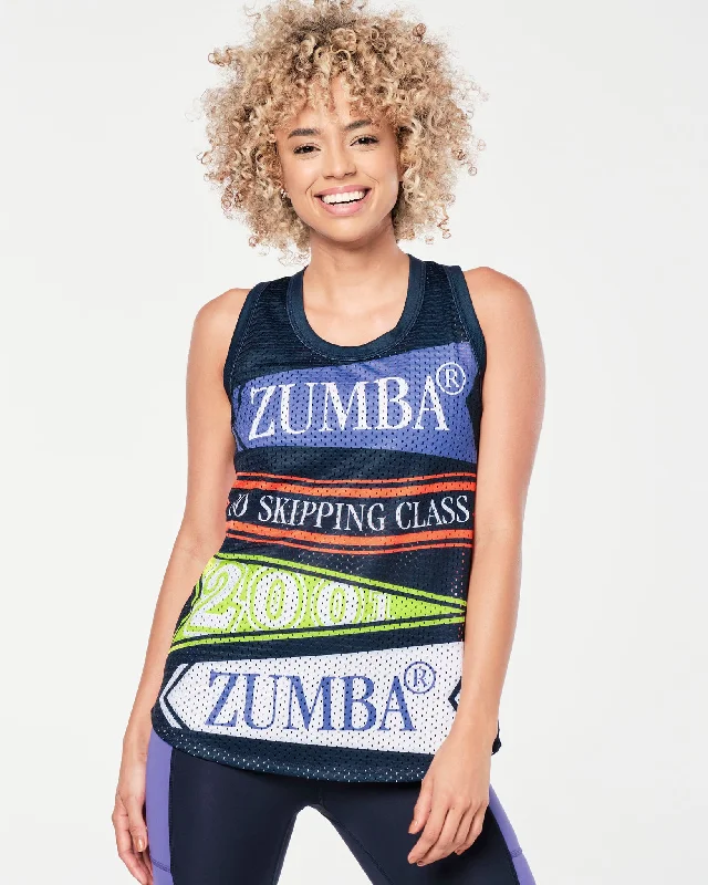 Literary Style Zumba Prep Basketball Tank - Let's Go Indigo