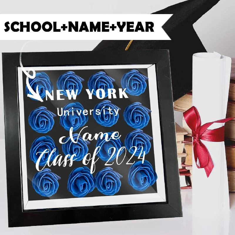 Simple Elegance Custom Name&School Name Graduation Cover Flower Shadow Box Display Personalized Graduation Gift Decorations Simple Elegance Custom Name&School Name Graduation Cover Flower Shadow Box Display Personalized Graduation Gift Decorations