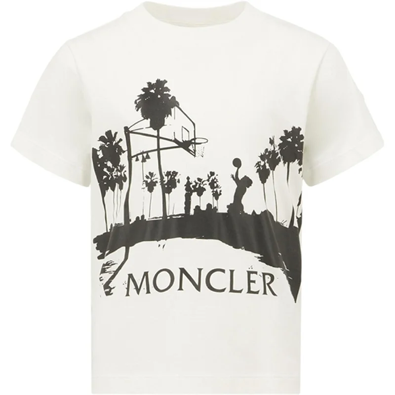 Floral Prints Moncler T-Shirt Natural